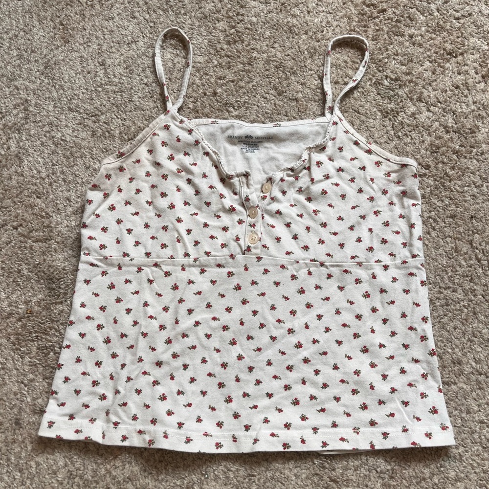 Floral White Brandy Melville top